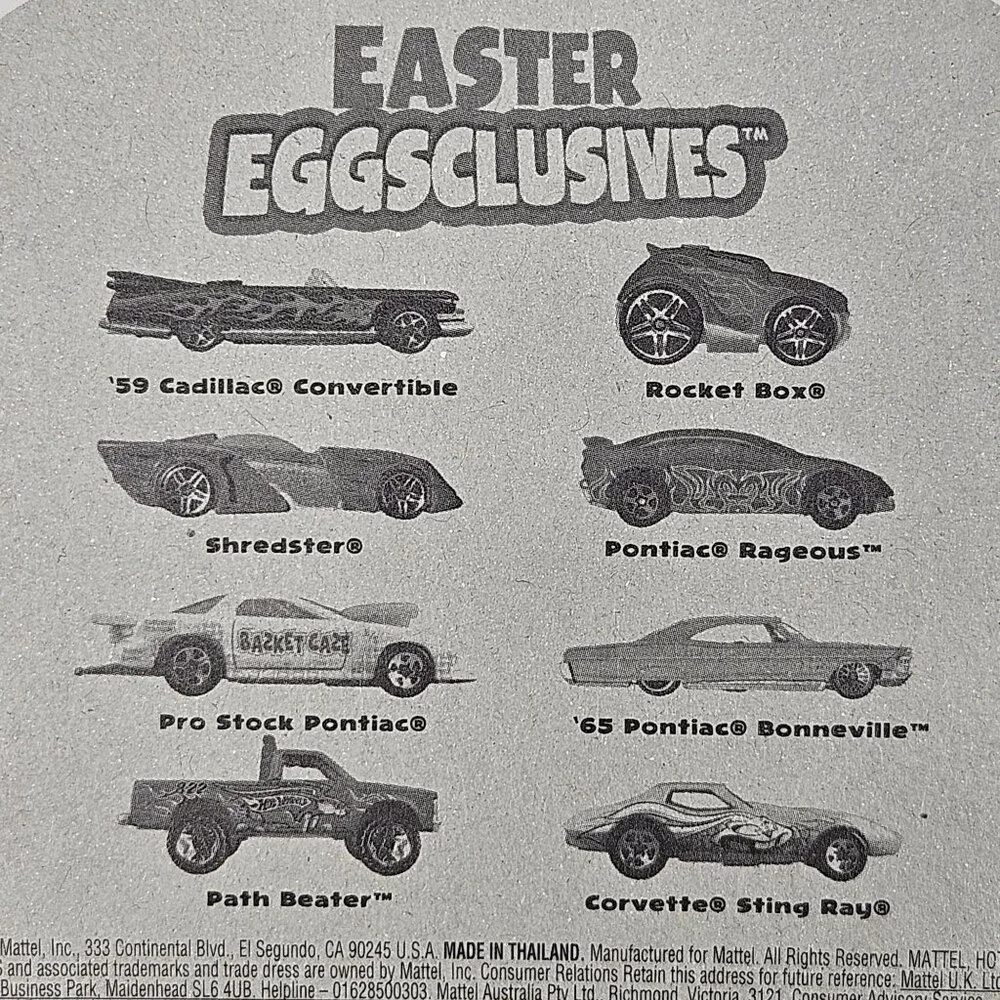 Hot Wheels Easter Eggsclusives Complete Set of 8 Die-Cast Cars 2007 Mattel - Picture 3 of 10